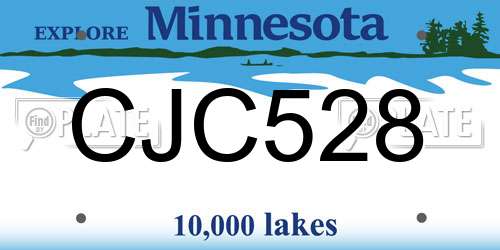 CJC528 Minnesota License Plate
