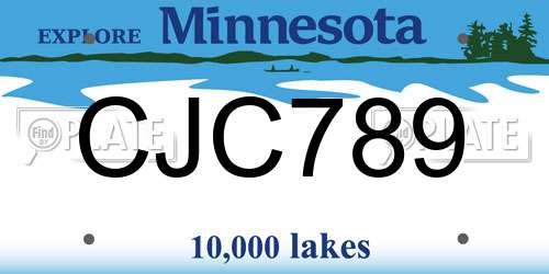 CJC789 Minnesota License Plate