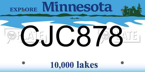 CJC878 Minnesota License Plate
