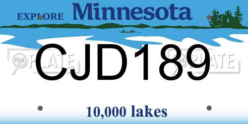 CJD189 Minnesota License Plate