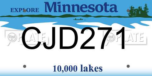 CJD271 Minnesota License Plate