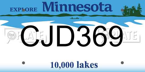 CJD369 Minnesota License Plate