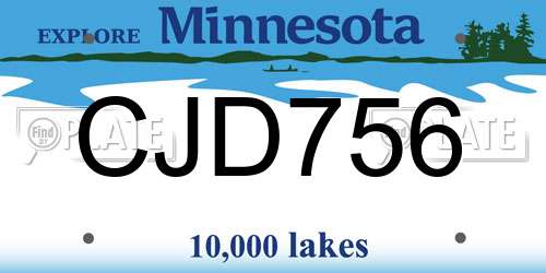 CJD756 Minnesota License Plate