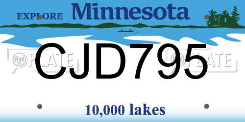 CJD795 Minnesota License Plate