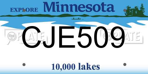 CJE509 Minnesota License Plate