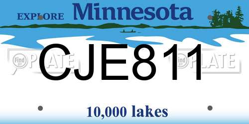 CJE811 Minnesota License Plate