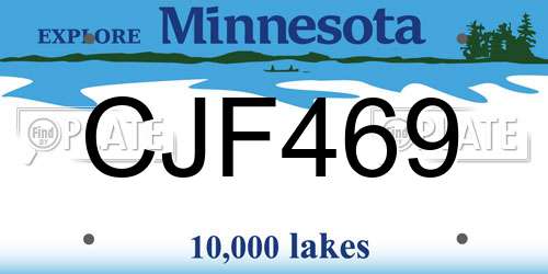 CJF469 Minnesota License Plate