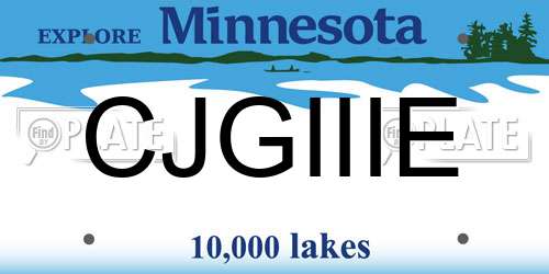 CJGIIIE Minnesota License Plate
