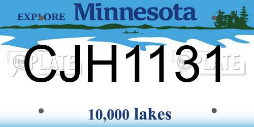 CJH1131 Minnesota License Plate