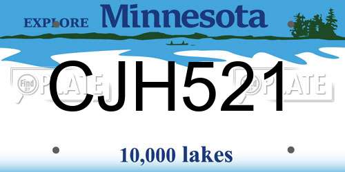 CJH521 Minnesota License Plate