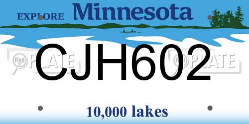 CJH602 Minnesota License Plate