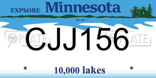 CJJ156 Minnesota License Plate