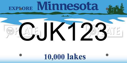 CJK123 Minnesota License Plate