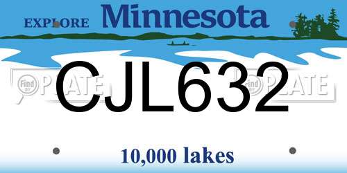 CJL632 Minnesota License Plate
