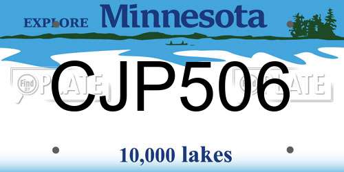CJP506 Minnesota License Plate
