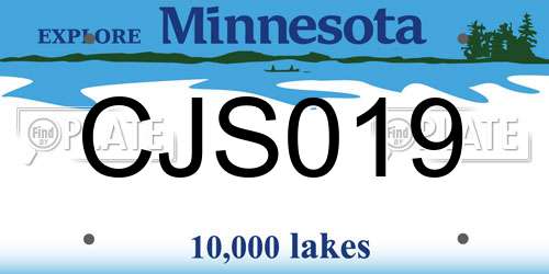 CJS019 Minnesota License Plate