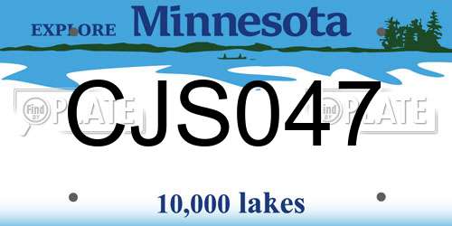 CJS047 Minnesota License Plate