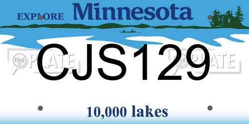 CJS129 Minnesota License Plate