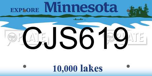 CJS619 Minnesota License Plate