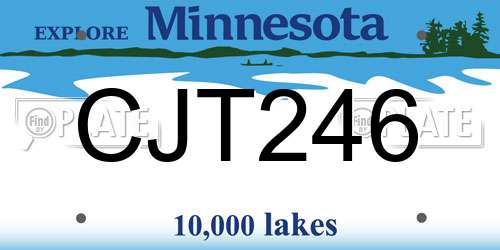 CJT246 Minnesota License Plate