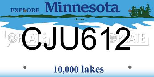 CJU612 Minnesota License Plate