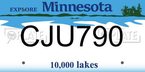 CJU790 Minnesota License Plate