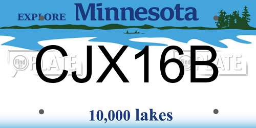 CJX16B Minnesota License Plate