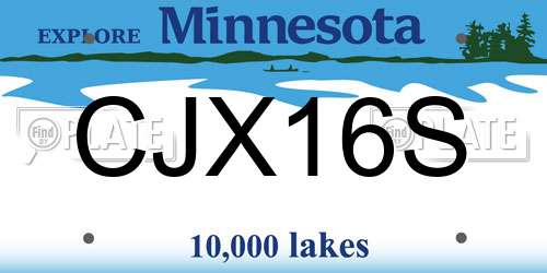 CJX16S Minnesota License Plate