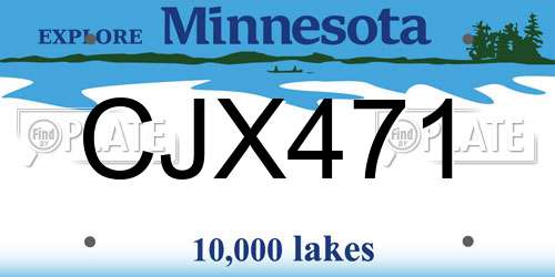 CJX471 Minnesota License Plate