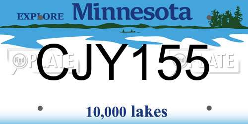 CJY155 Minnesota License Plate