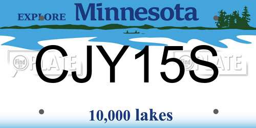 CJY15S Minnesota License Plate