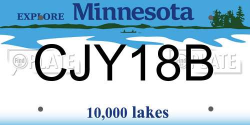 CJY18B Minnesota License Plate