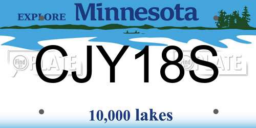 CJY18S Minnesota License Plate