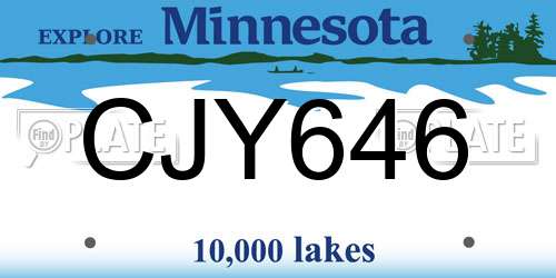 CJY646 Minnesota License Plate