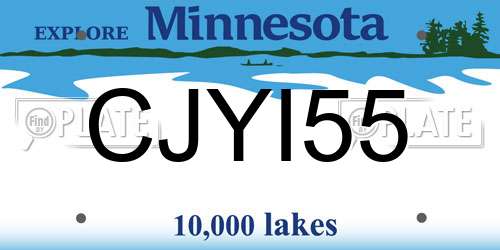 CJYI55 Minnesota License Plate