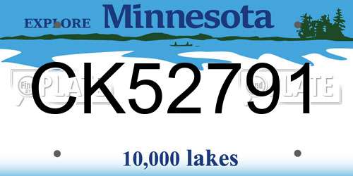 CK52791 Minnesota License Plate