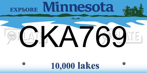 CKA769 Minnesota License Plate