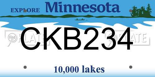 CKB234 Minnesota License Plate