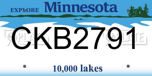 CKB2791 Minnesota License Plate