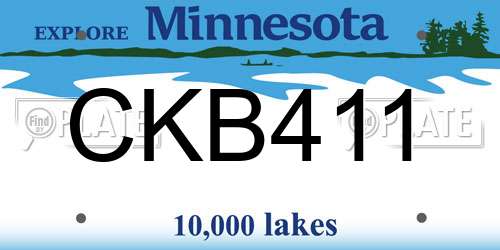 CKB411 Minnesota License Plate
