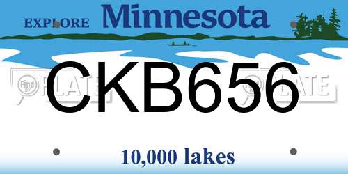 CKB656 Minnesota License Plate