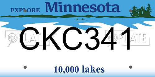 CKC341 Minnesota License Plate