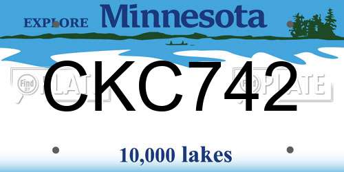 CKC742 Minnesota License Plate