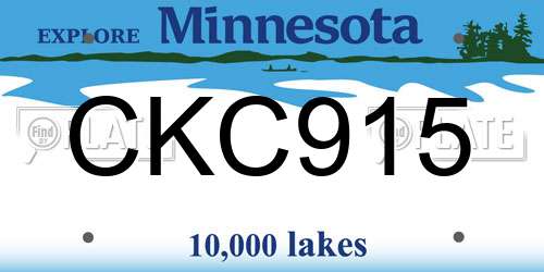 CKC915 Minnesota License Plate
