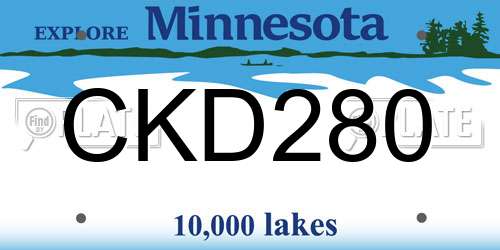 CKD280 Minnesota License Plate