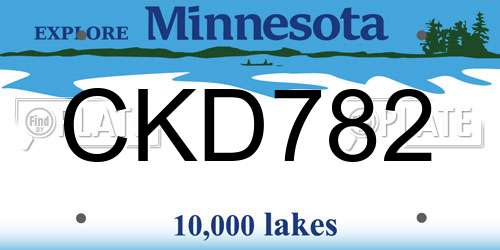 CKD782 Minnesota License Plate