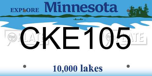 CKE105 Minnesota License Plate