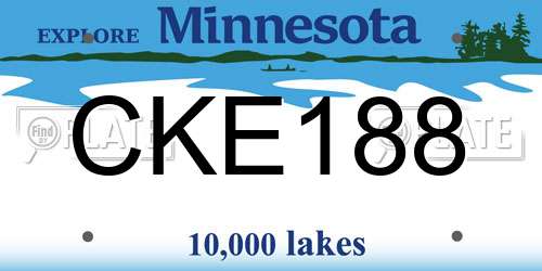 CKE188 Minnesota License Plate