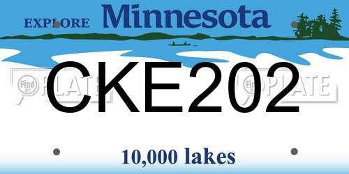 CKE202 Minnesota License Plate