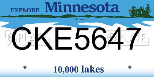 CKE5647 Minnesota License Plate